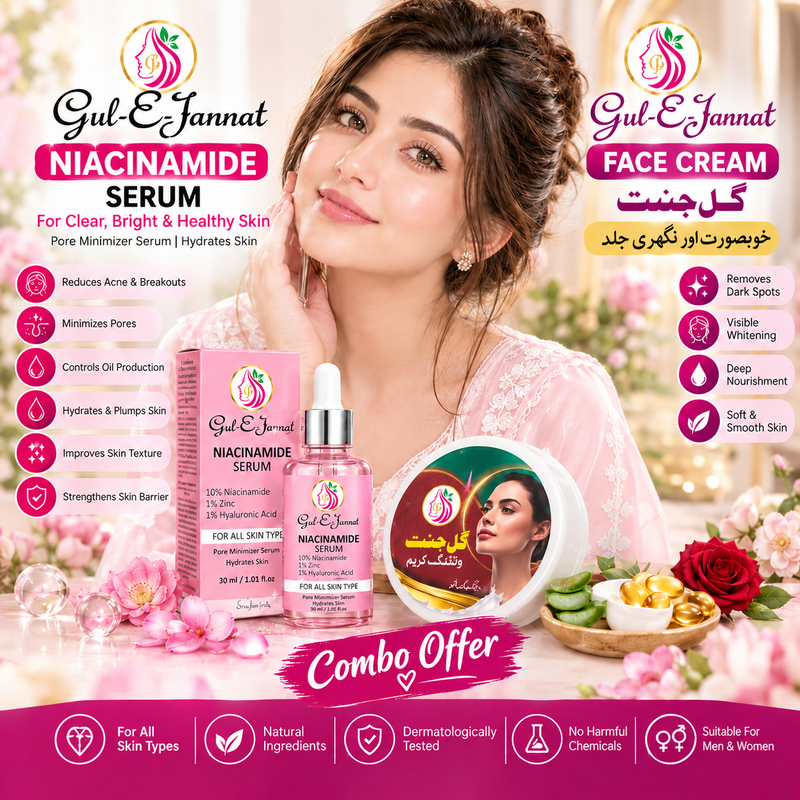 Gul-E-Jannat Whitening Serum and Face Cream Combo