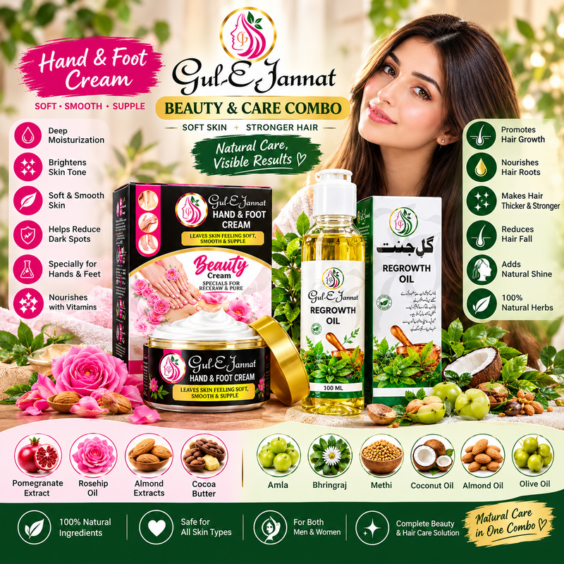 Gul-E-Jannat Hand Cream and Hair Regrowth Combo